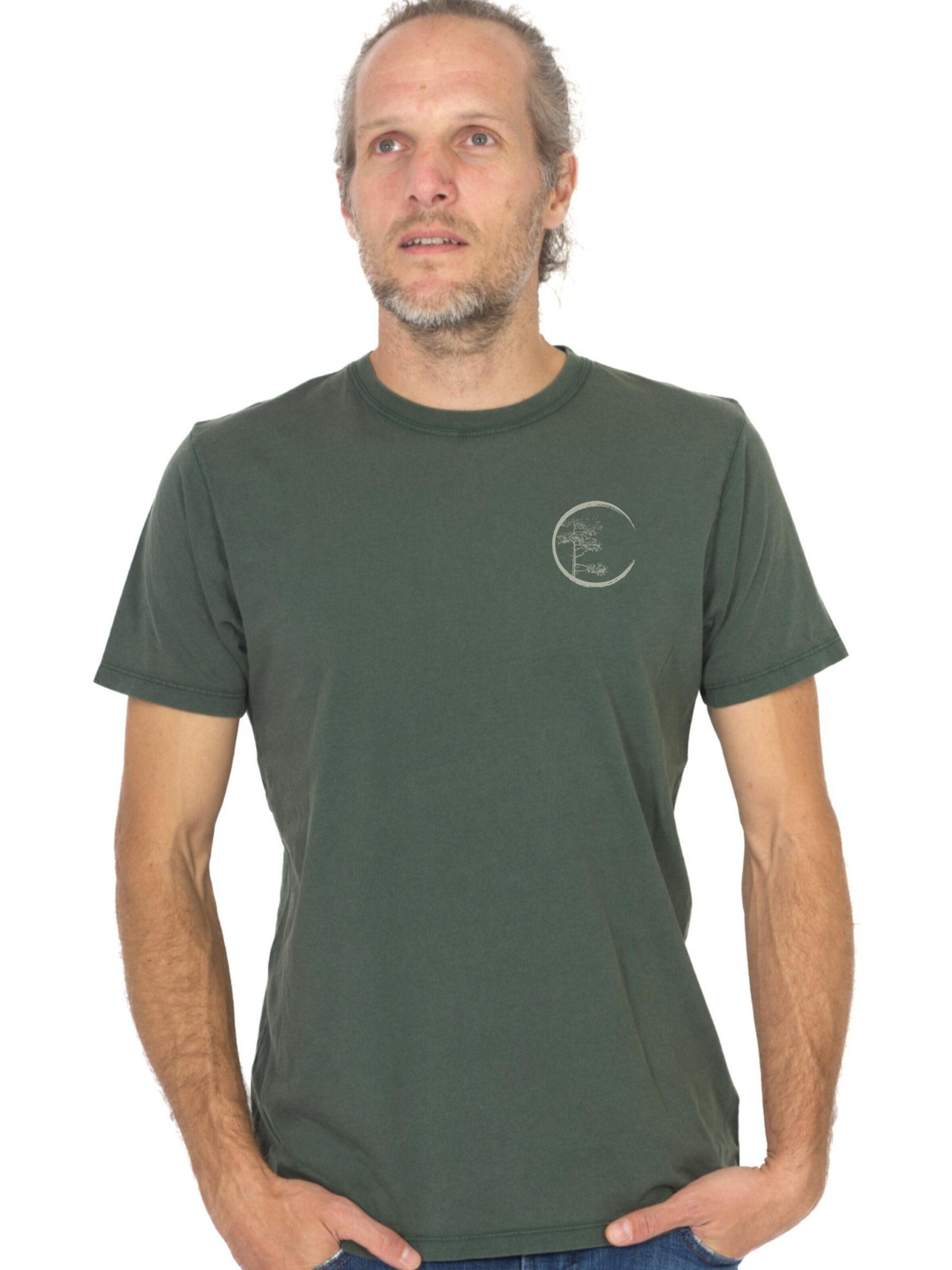 Life-Tree Shirt 'Green Circle' in Green: front