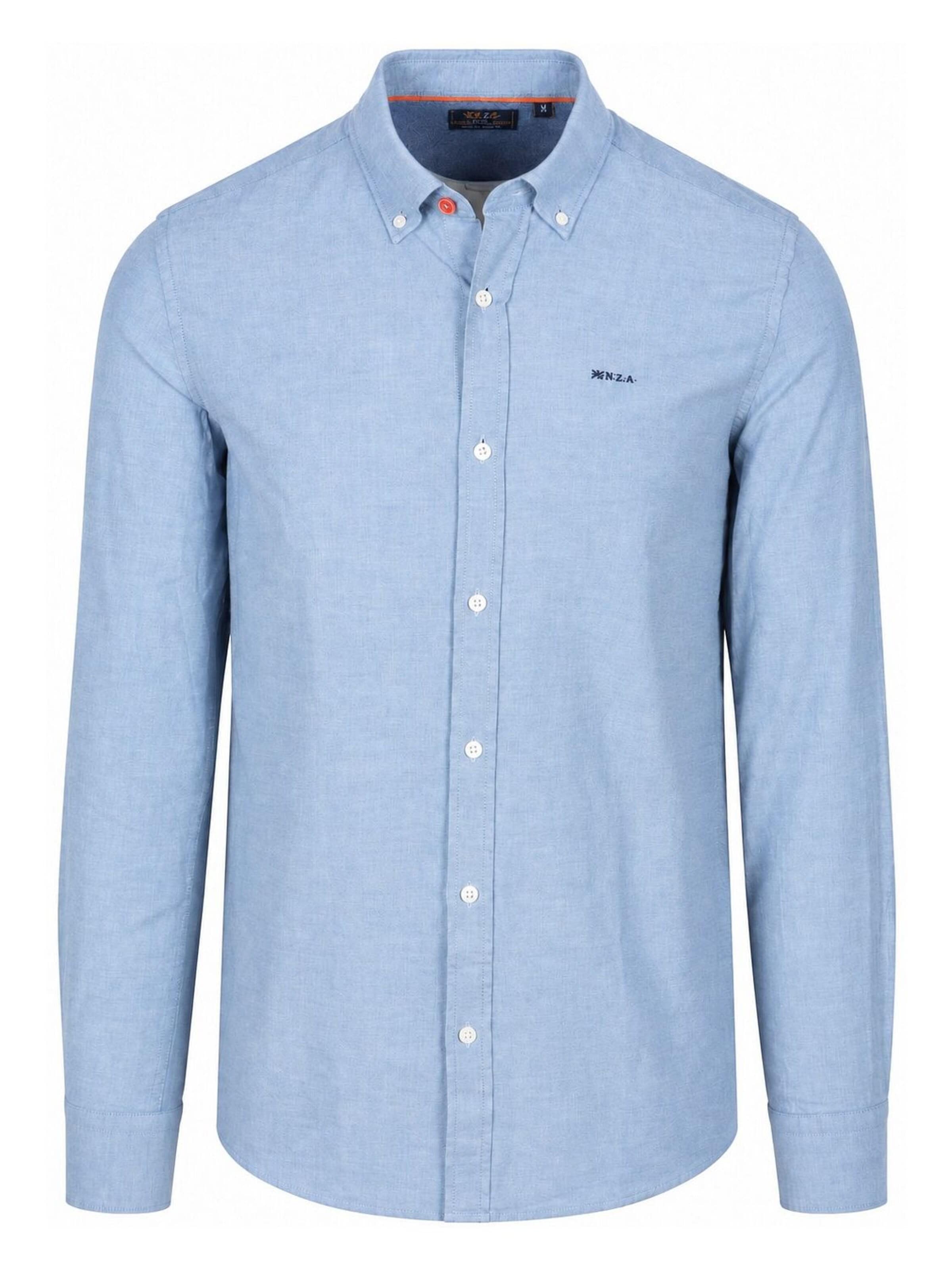 NZA New Zealand Auckland Regular fit Overhemd in Blauw: voorkant
