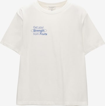 T-shirt Pull&Bear en blanc : devant