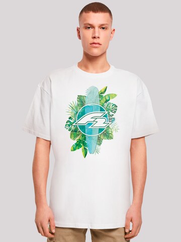 F2 T-Shirt 'Tropical Surfboards Sommer' in Weiß: Vorderseite