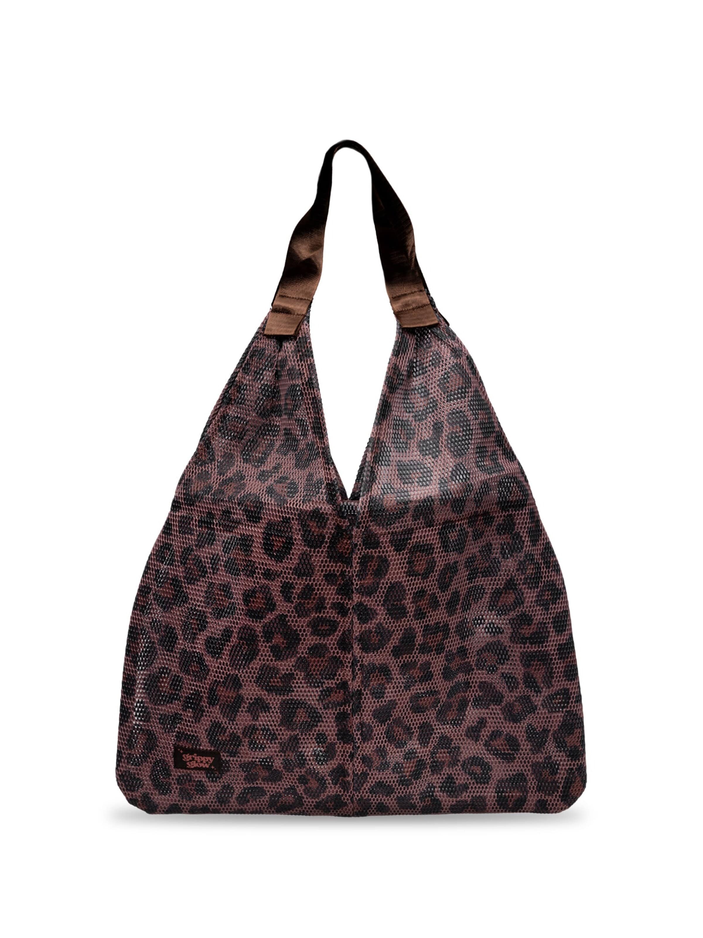 grippyglow Handtasche 'grippyglow Mesh Bag im Leo Print'‌‌‌‌‌‌‌‌ in 48 cm in braun, Produktansicht