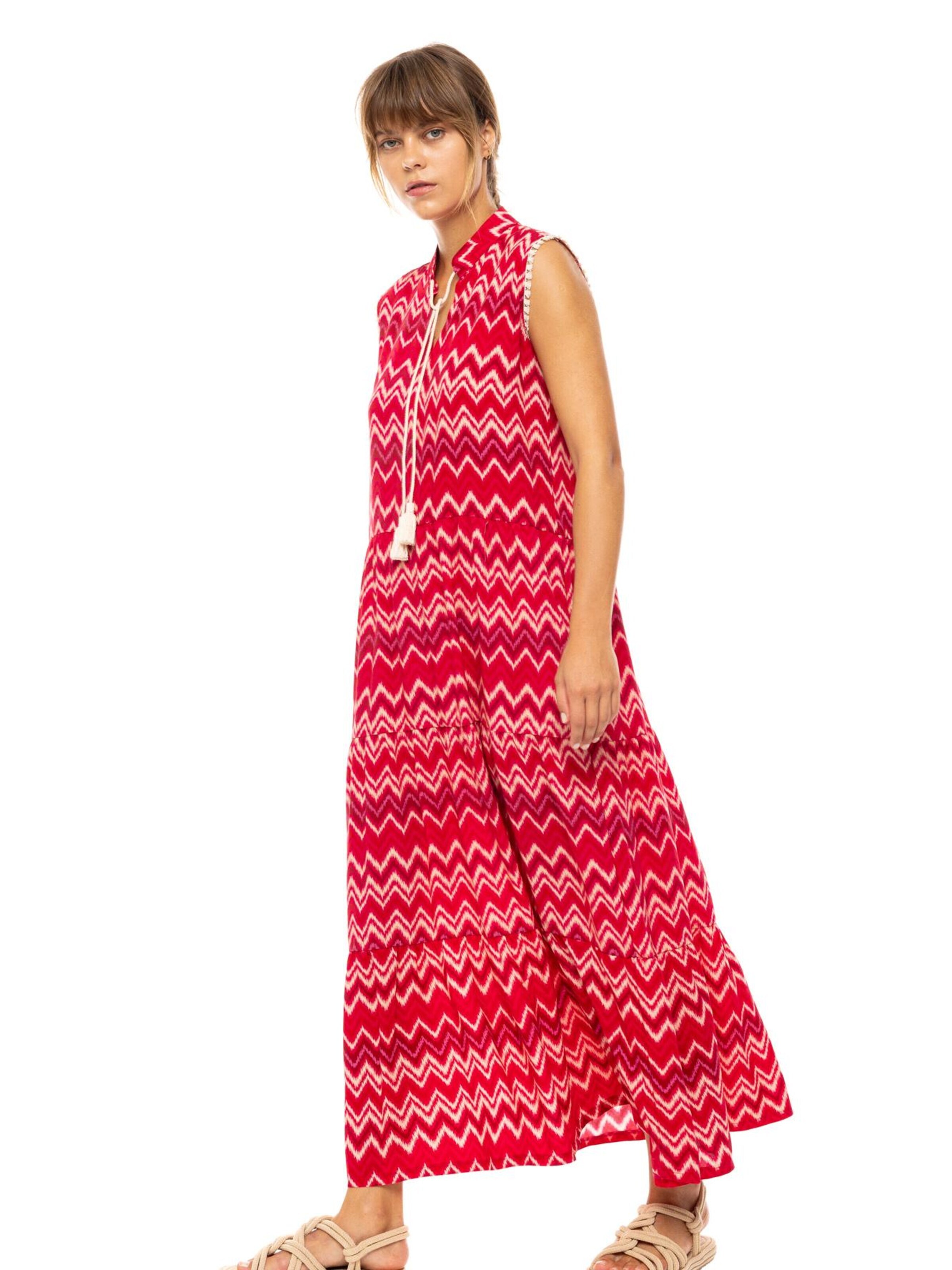 Pink Label Sommerkjole 'BEACHWEAR LONG RASBERRY RAINBOW' i pink