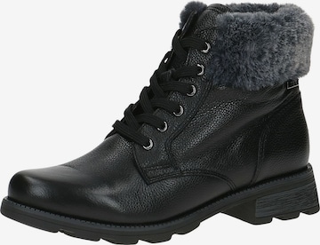 CAPRICE Lace-Up Ankle Boots in Black: front