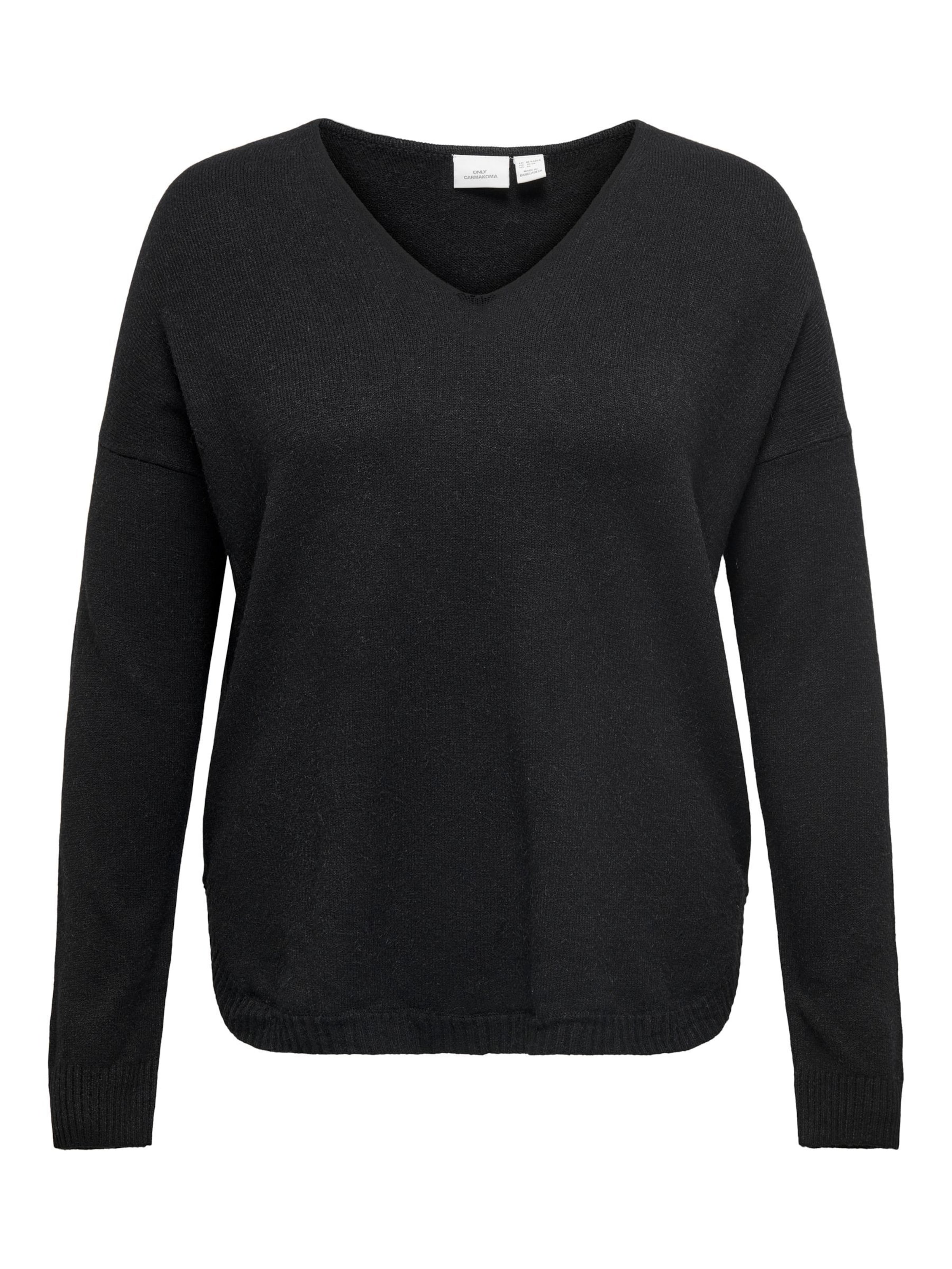 ONLY Carmakoma - Pullover 'Margareta' em preto: frente