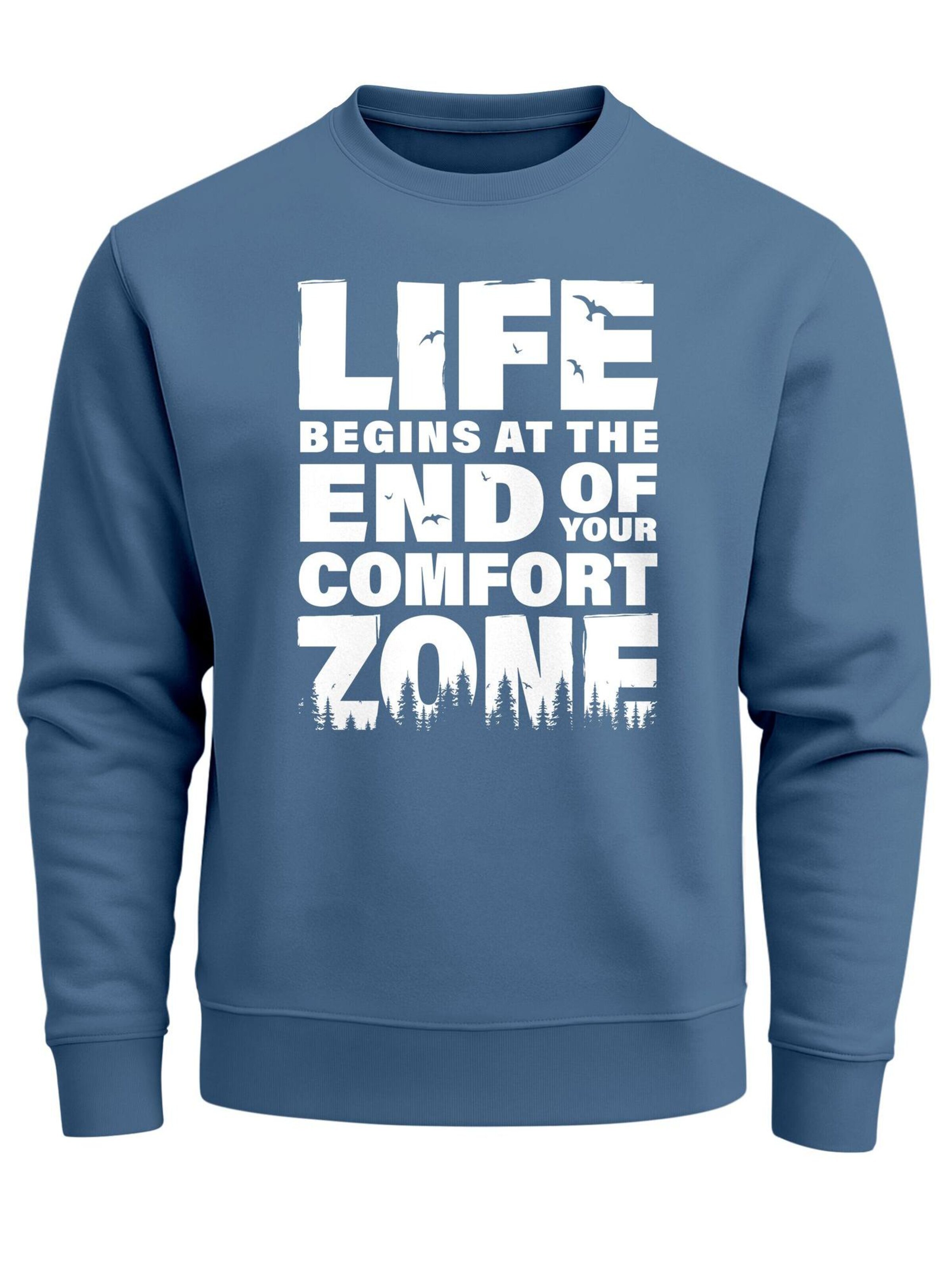 Neverless Sweatshirt 'life begins' in Blue