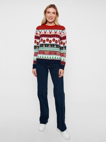 Pull-over 'Reindeer' Threadbare en rouge