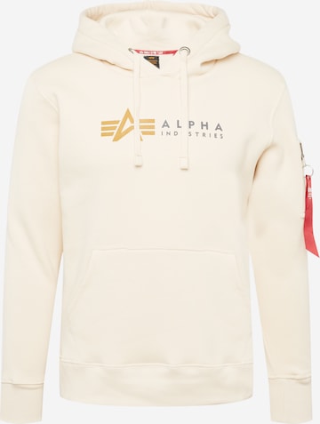 ALPHA INDUSTRIES Mikina – bílá: přední strana