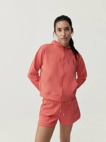 Born Living Yoga Sports sweat jacket 'Abbie' in Orange: front