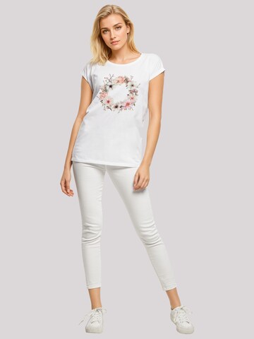 T-shirt 'Rosa Blumenkranz' F4NT4STIC en blanc