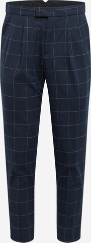 BURTON MENSWEAR LONDON Regular Pleat-Front Pants in Blue: front