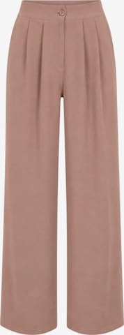fashionshowcase Bukser med lægfolder 'ALYA' i beige: forside
