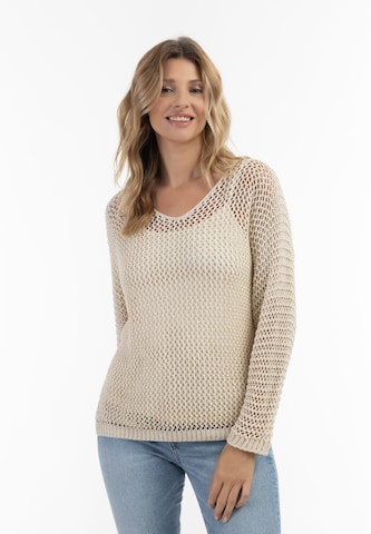 Usha - Pullover em bege: frente