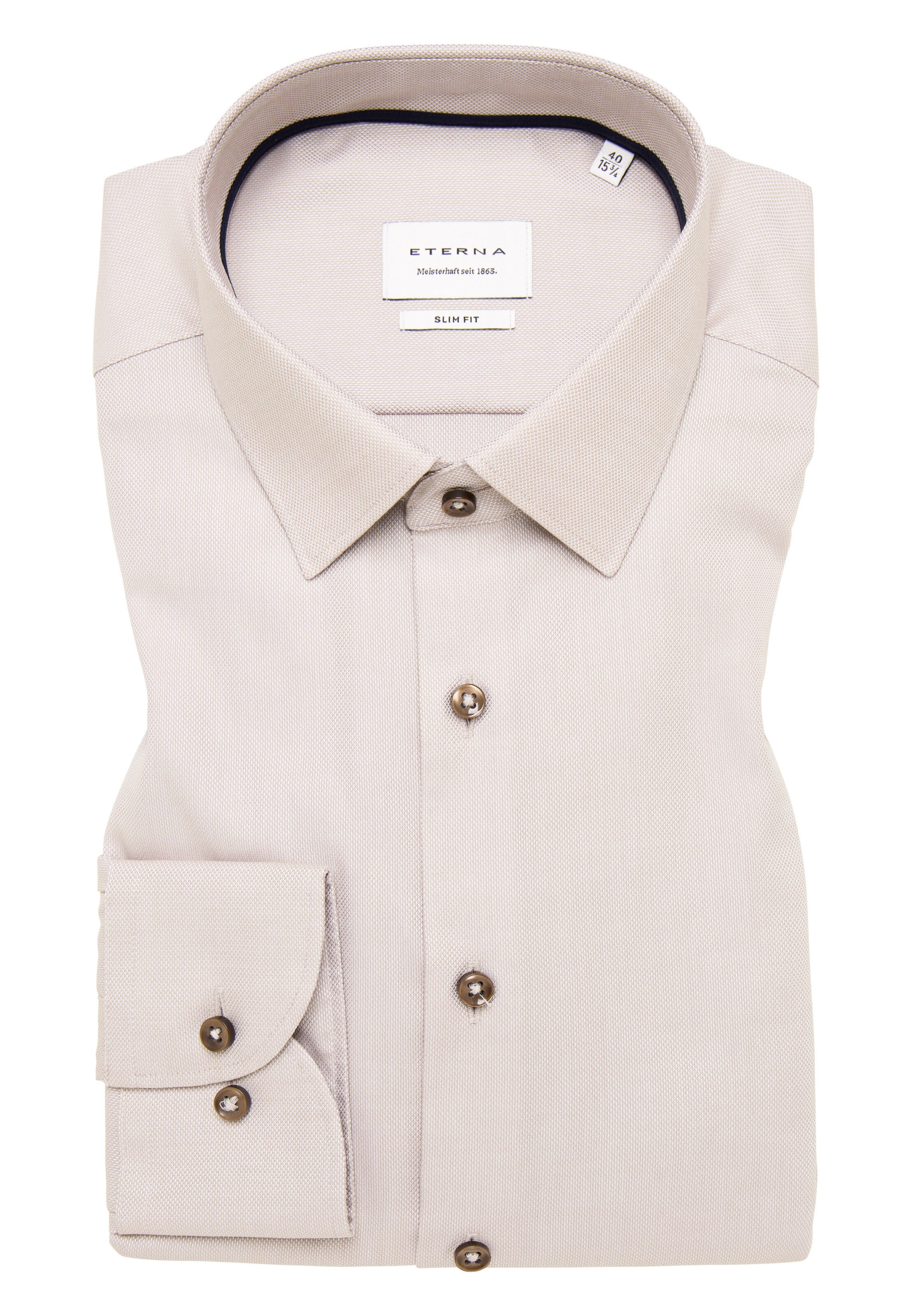 ETERNA Slim fit Zakelijk overhemd in Beige