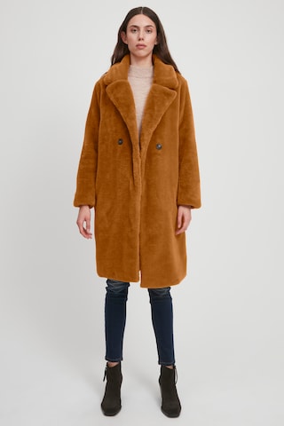 ICHI Winter Coat 'HAYA' in Brown