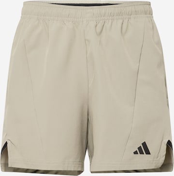 ADIDAS PERFORMANCE - Regular Calças de desporto 'D4T' em bege: frente