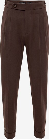 Antioch Pantalon à plis en marron, Vue avec produit