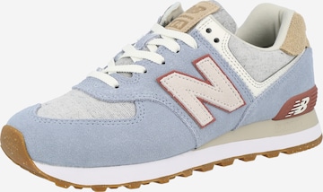 Sneaker bassa '574' di new balance in blu: frontale