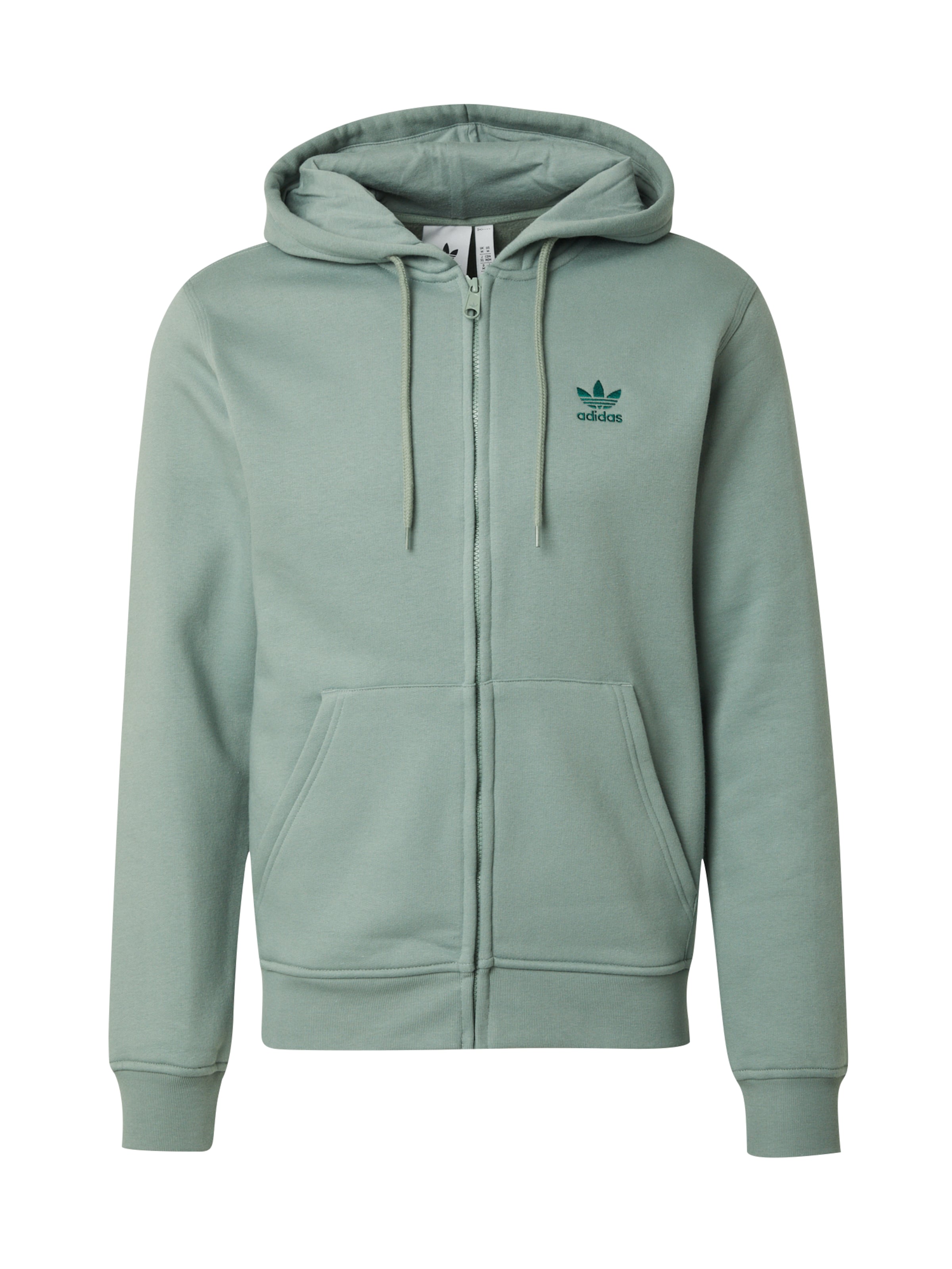 ADIDAS ORIGINALS Zip-Up Hoodie 'Trefoil Essentials' in Mint | ABOUT YOU