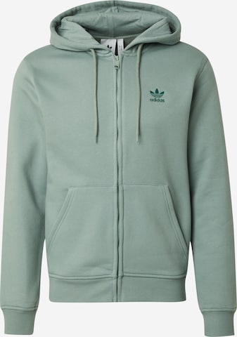 ADIDAS ORIGINALS - Sudadera con cremallera 'Trefoil Essentials' en verde: frente