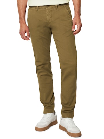 Marc O'Polo - Regular Calças chino 'Stig' em castanho: frente