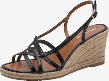 Sandales Tamaris en noir : devant
