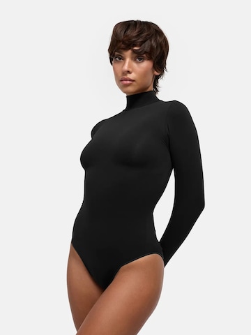 cfab - Body moldeador 'Clean Longsleeve Turtleneck Sculpting Bodysuit with String' en negro