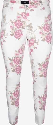 Zizzi Jeans 'Amy' i khaki / lyserød / mørk pink / hvid, Produktvisning