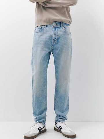 Regular Jeans de la Pull&Bear pe albastru: față