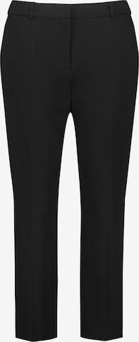 SAMOON Regular Trousers with creases 'Greta' in Black: front