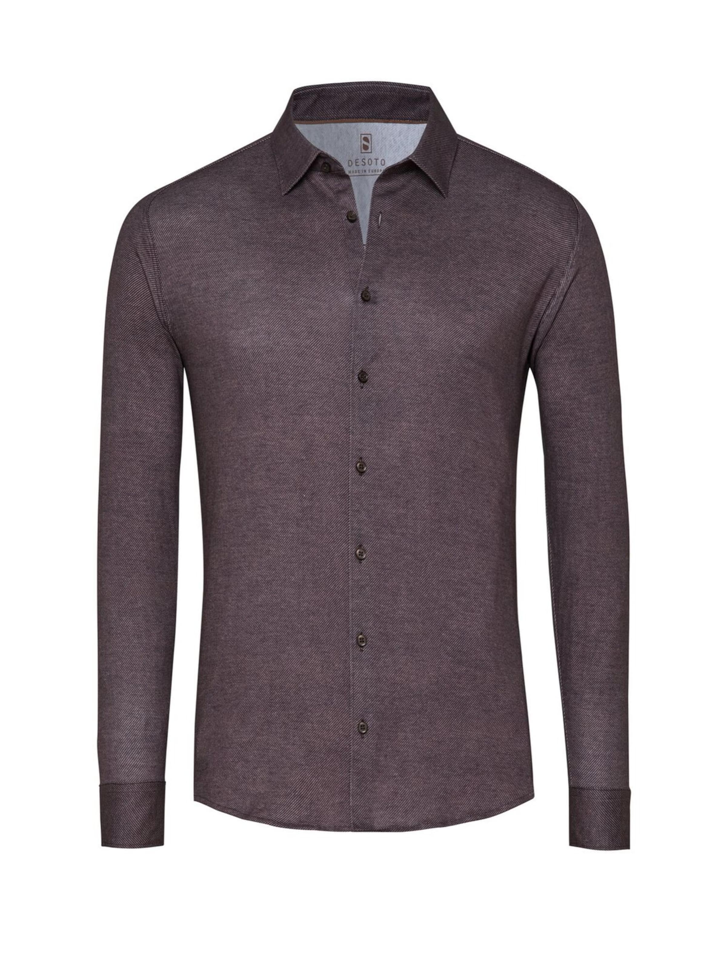 DESOTO Slim fit Overhemd in Bruin: voorkant