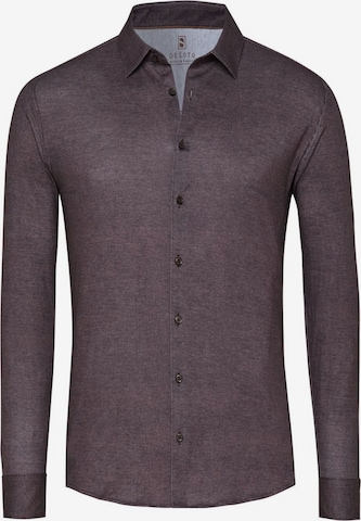 DESOTO Button Up Shirt in Brown: front