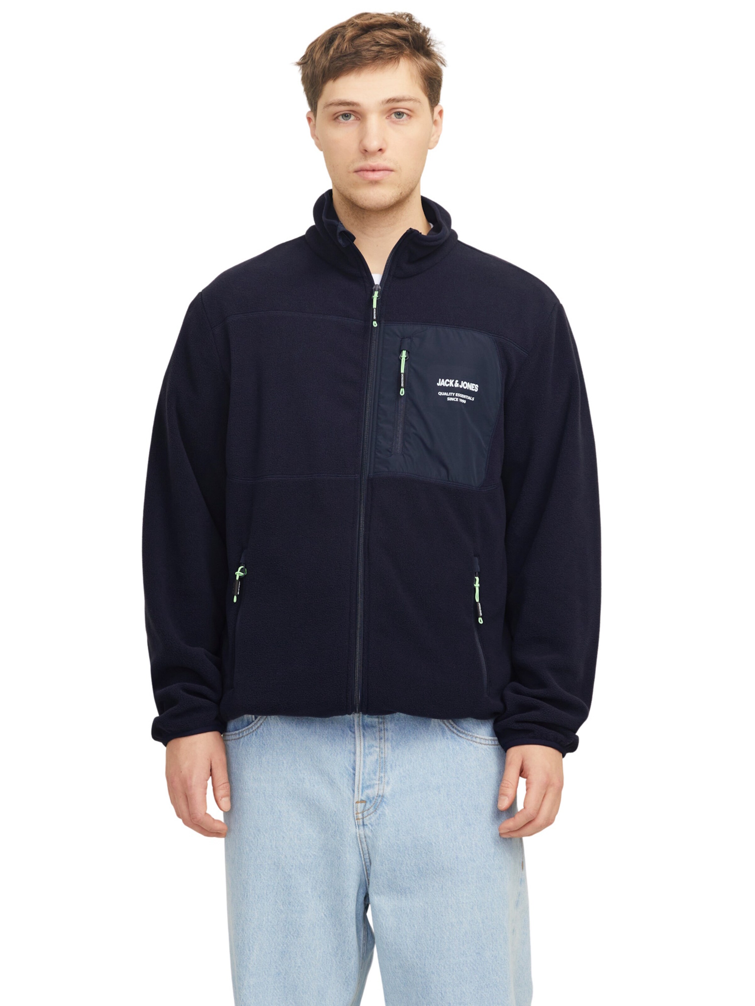 Veste en polaire 'JJTheo' JACK & JONES en bleu : devant