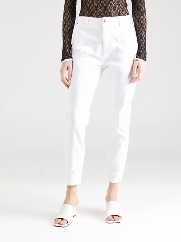 Coupe slim Pantalon 'JANE' Freequent en blanc : devant