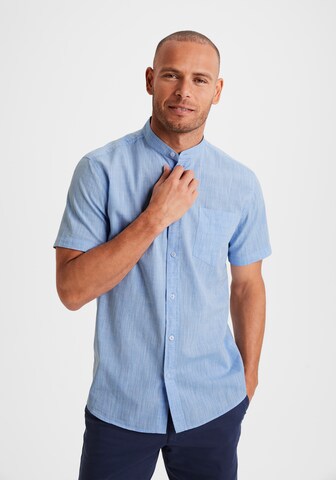 H.I.S Regular fit Button Up Shirt in Blue: front