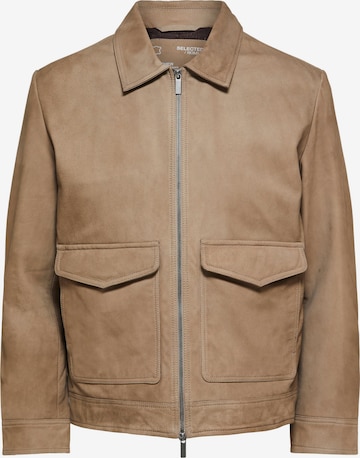 SELECTED HOMME Between-Season Jacket 'BECK' in Brown: front