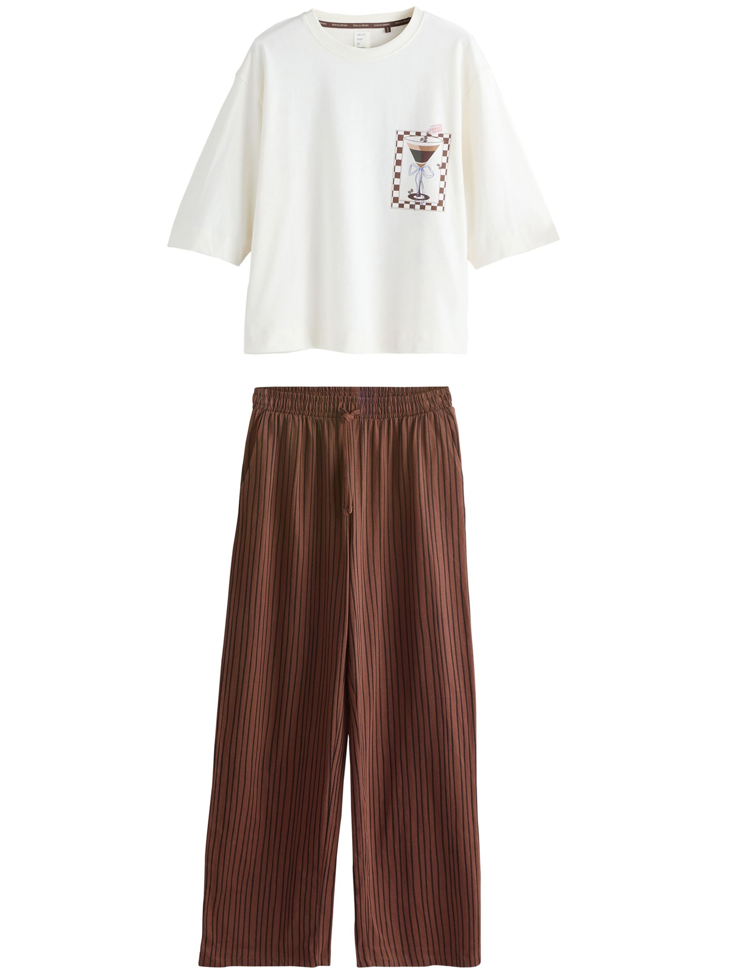 Next Pyjama in Braun: Vorderseite
