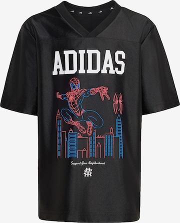 ADIDAS SPORTSWEAR - Camisa funcionais 'Marvel Spider Man' em preto: frente