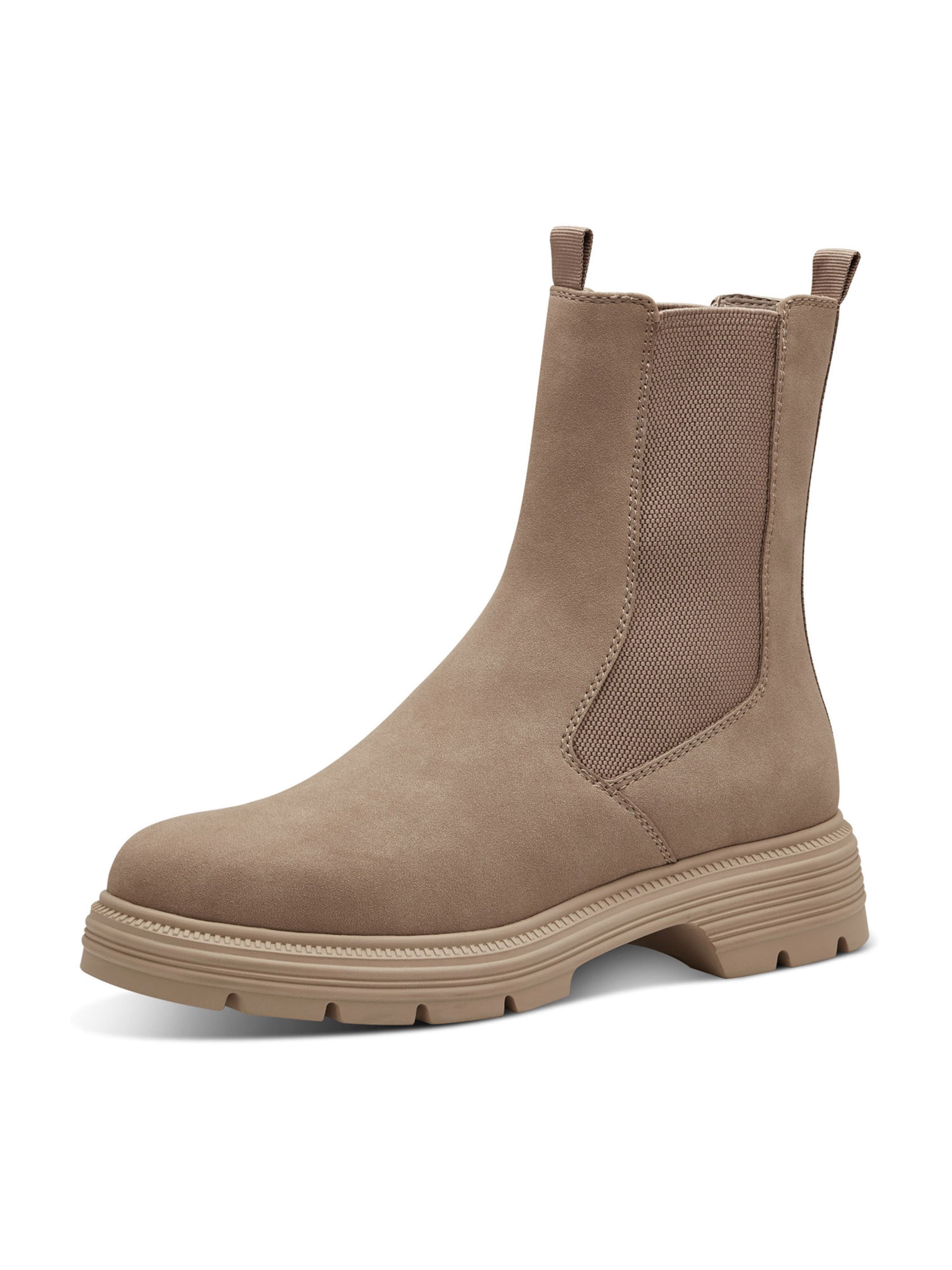 Tamaris Chelsea boots i beige: framsida