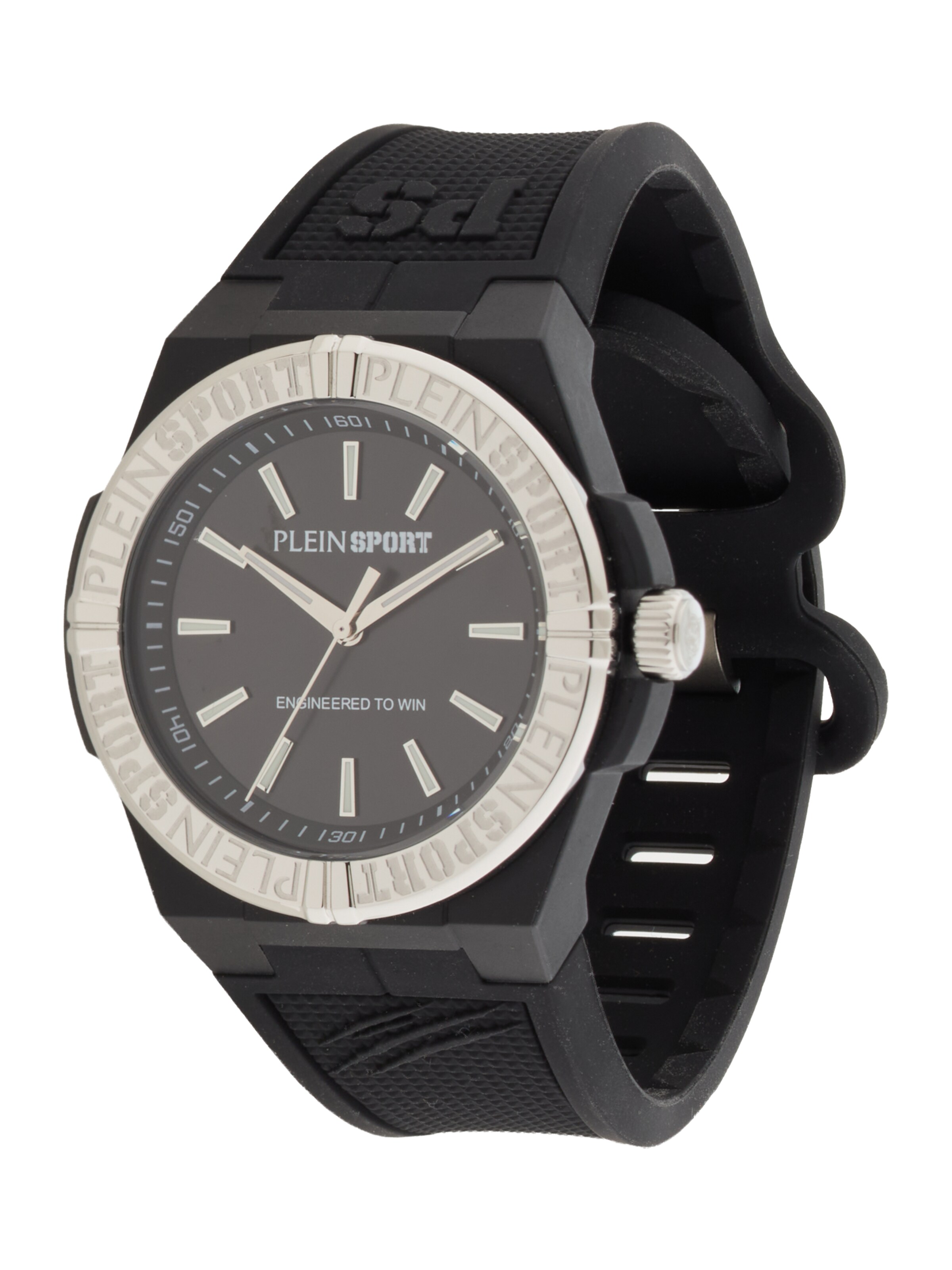 Plein Sport Аналогов часовник в сребърно: отпред