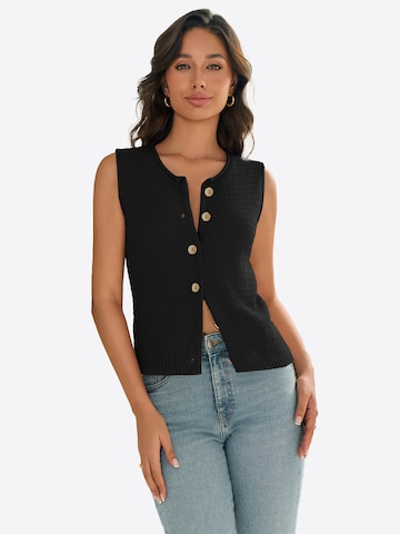 Imily Bela Gebreide bodywarmer in Zwart: voorkant