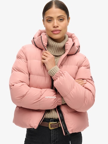 Giacca invernale di Superdry in rosa: frontale