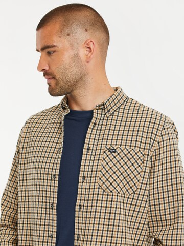 Threadbare Regular Fit Hemd 'Franco' in Beige