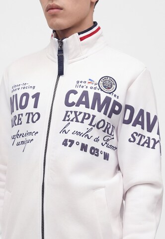 CAMP DAVID Zip-Up Hoodie in White