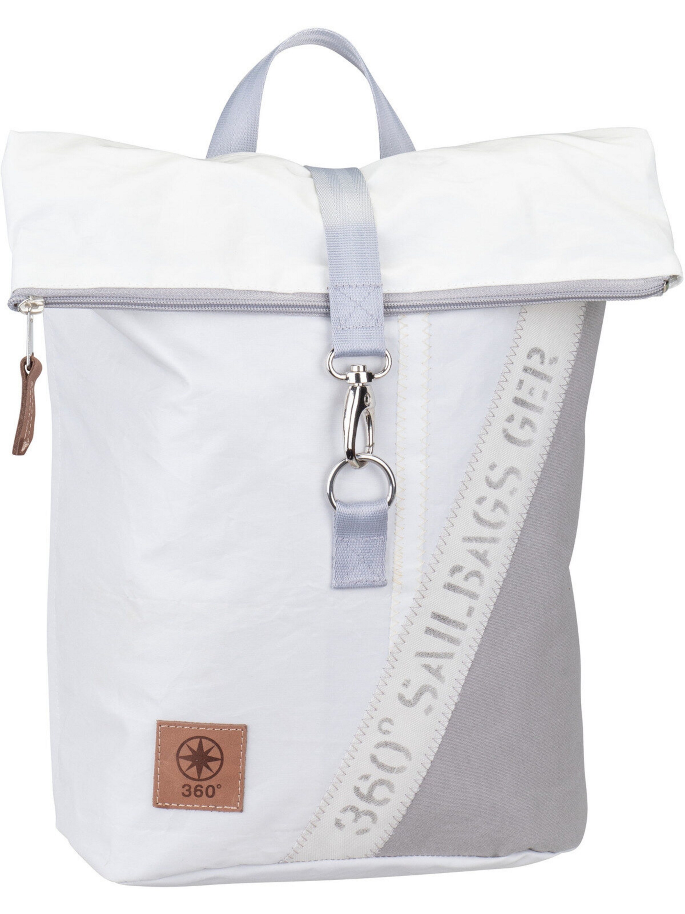 360 Grad Rucksack 'Möwe' in Weiß: Vorderseite