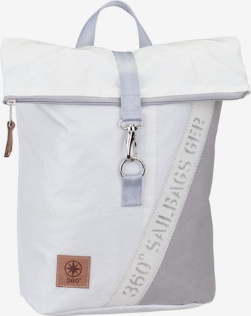 360 Grad Rucksack 'Möwe' in Weiß: Vorderseite