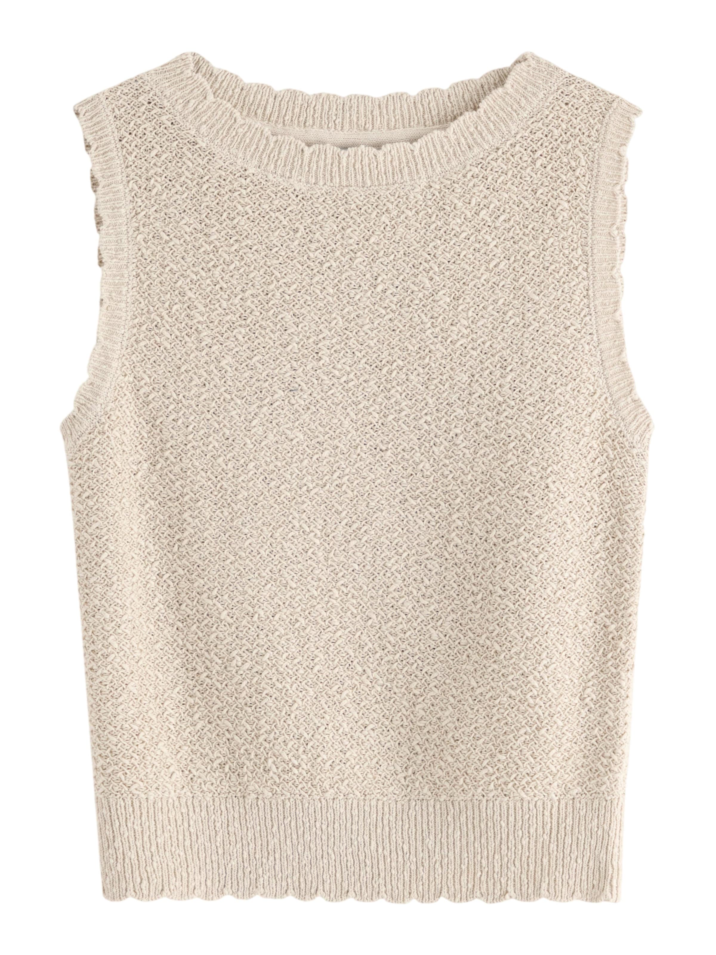 Lindex - Top de punto 'Greta' en beige: frente