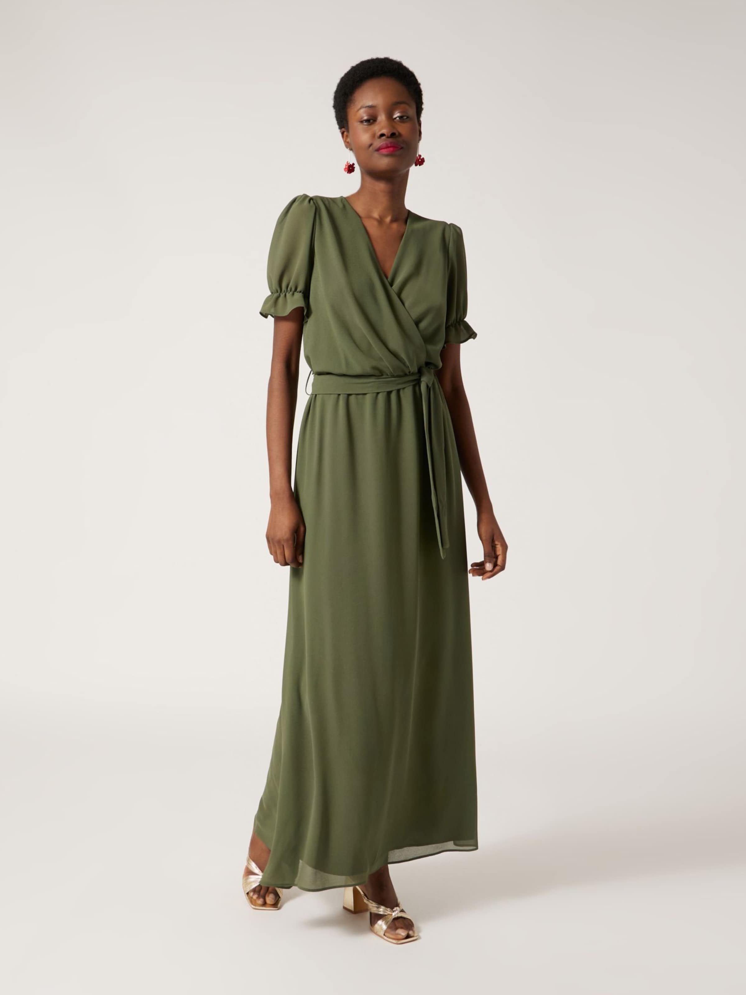 Olive green wrap maxi dress sale