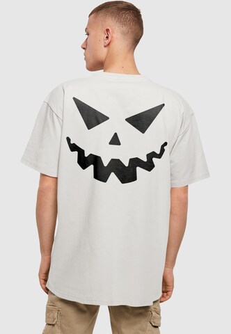 Merchcode Shirt 'Halloween - Are You Scared' in Grijs: voorkant