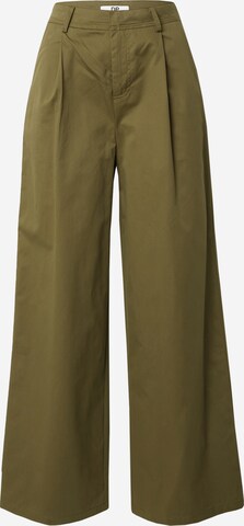 Wide leg Pantaloni con pieghe di Dorothy Perkins in verde: frontale