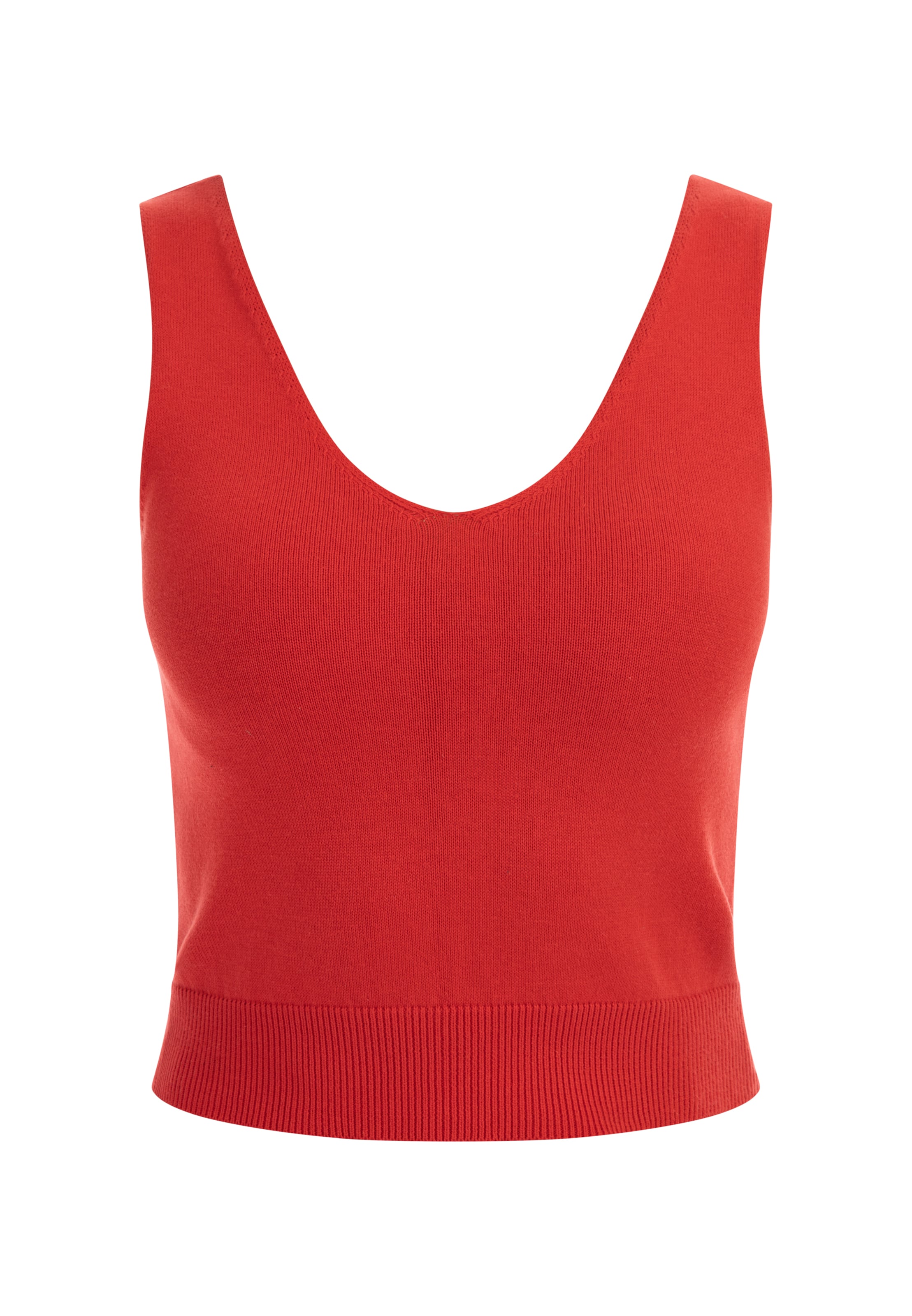 faina Knitted Top in Red: front